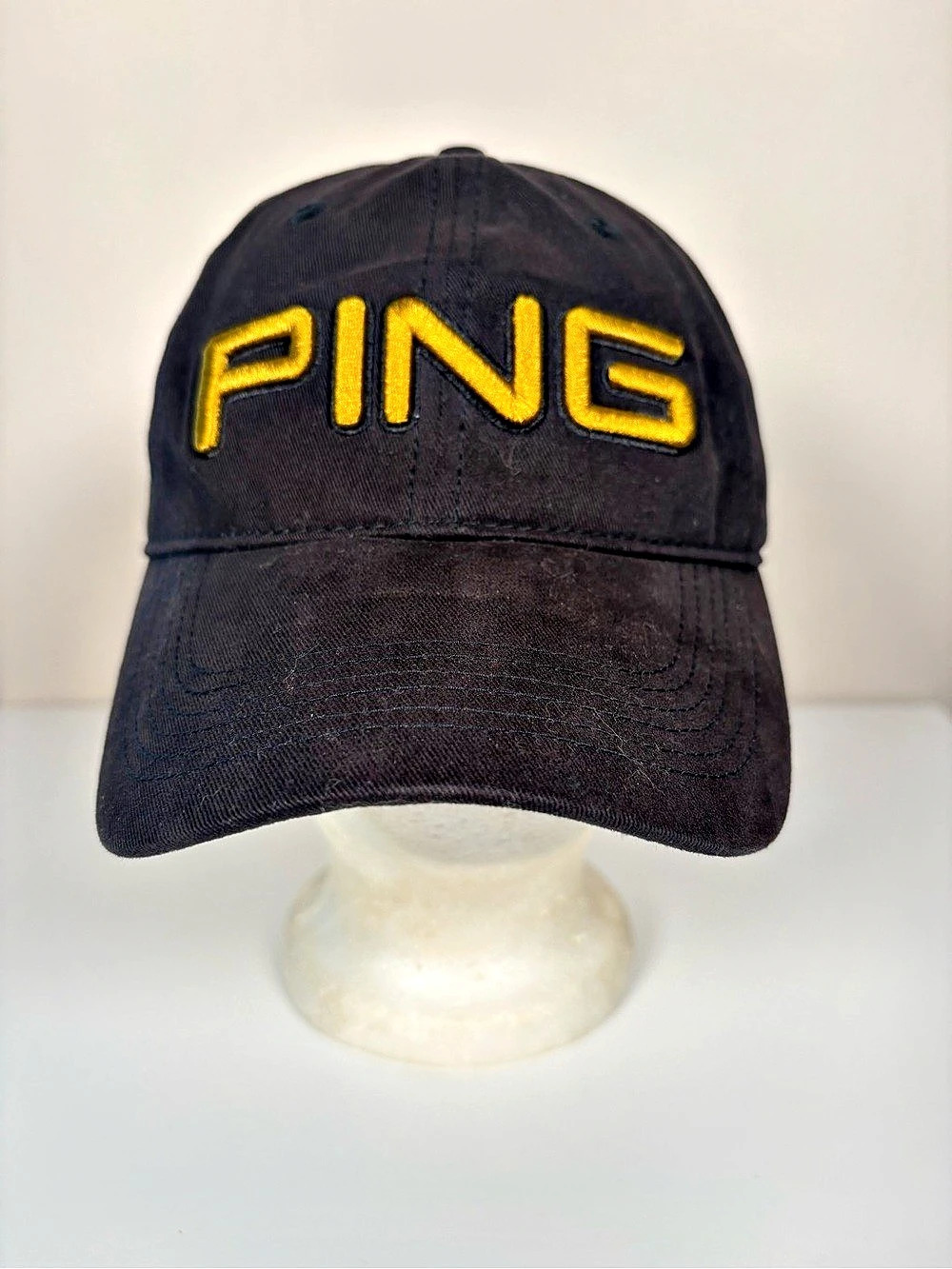 PING Gilded PING Cap Black Cotton Golf Hat